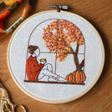 Autumn Girl Digital Embroidery Pattern