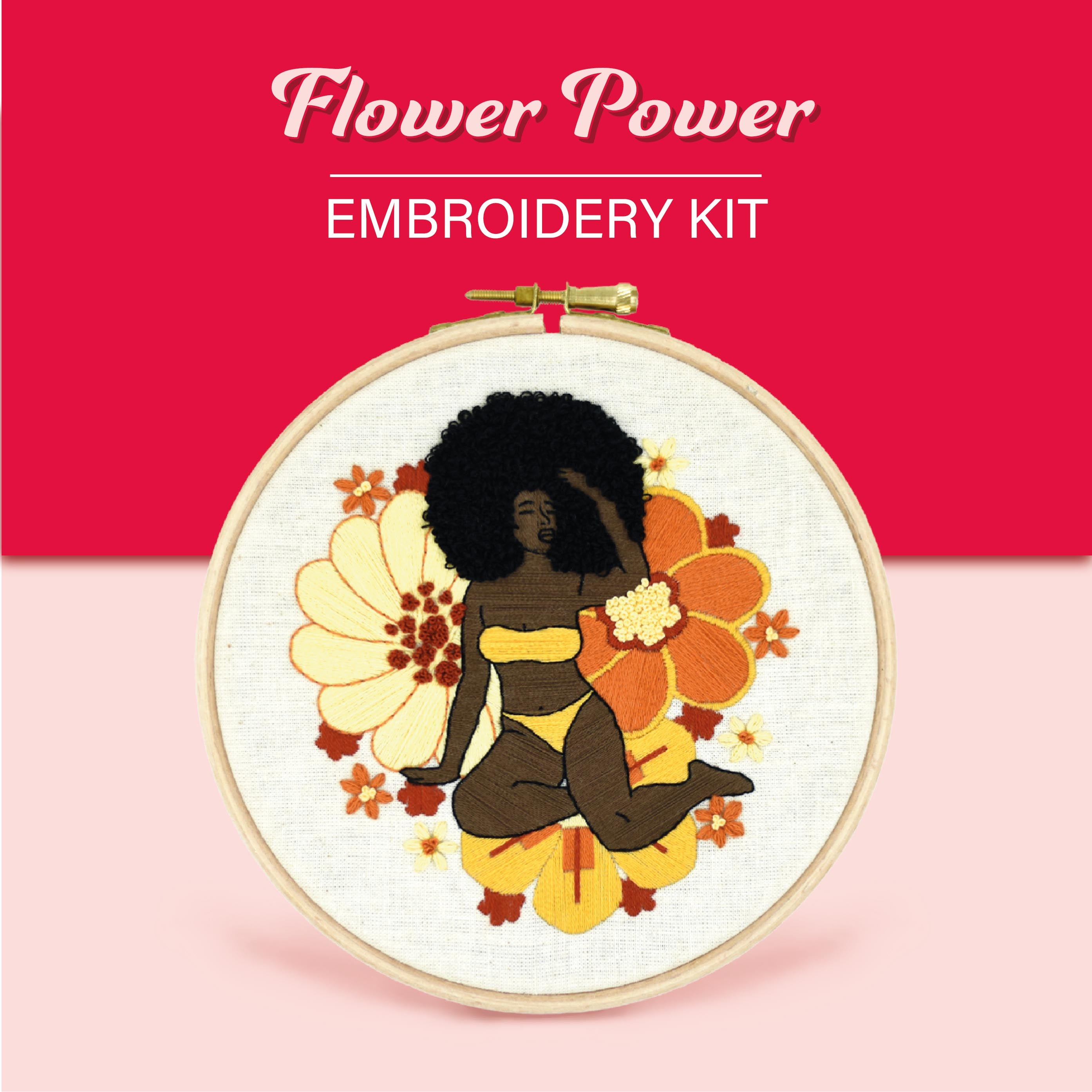 Flower Power Embroidery Kit