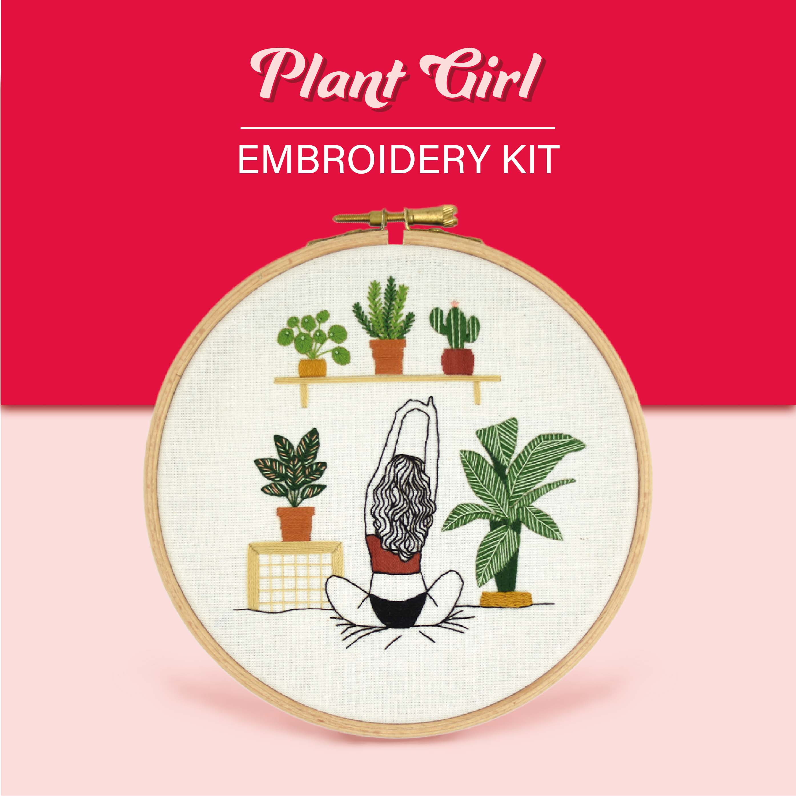 Plant Girl Embroidery Kit