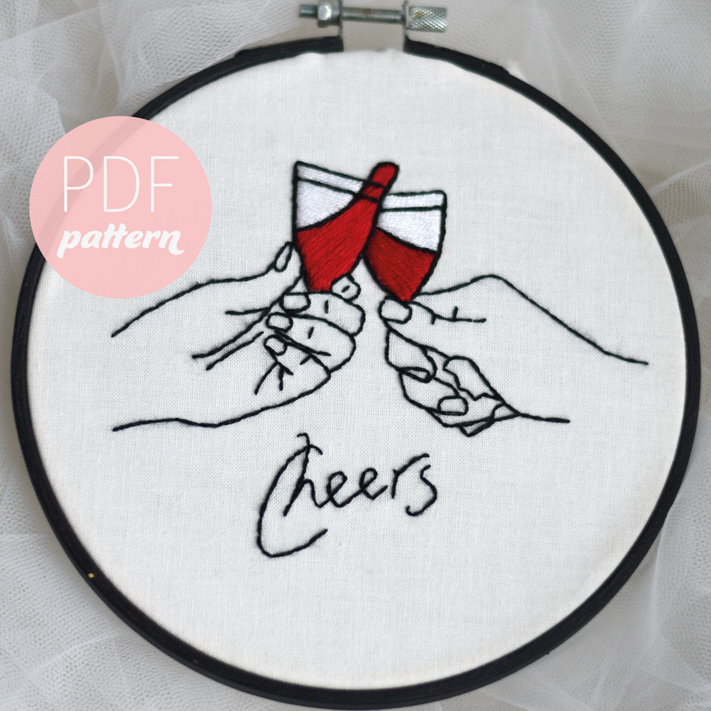Cheers Digital Embroidery Pattern