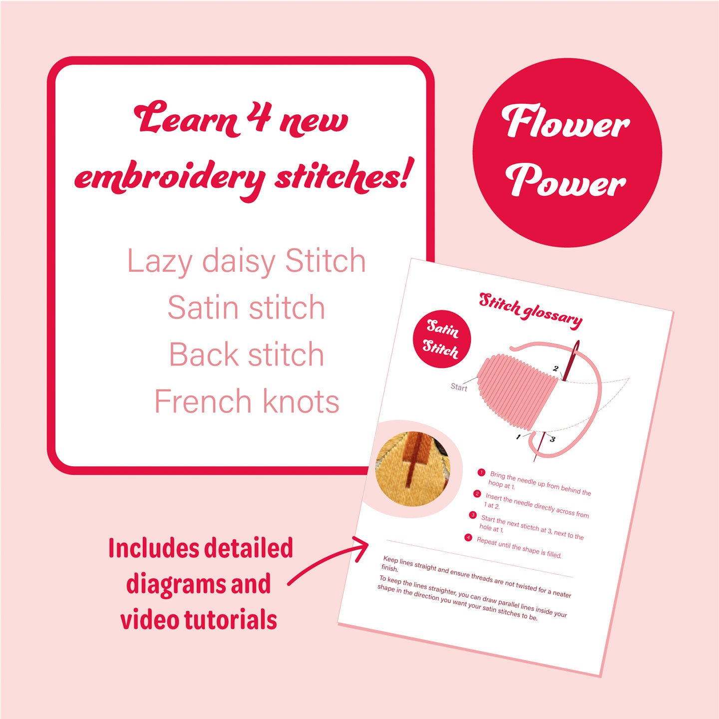 Flower Power Embroidery Kit