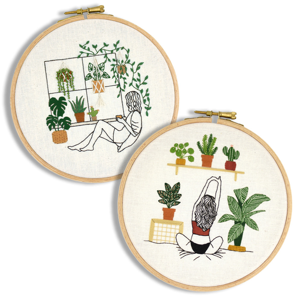 Plant Bundle Digital Embroidery Pattern