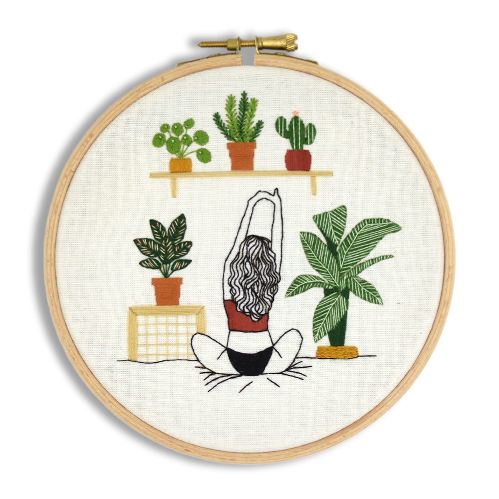 Plant Girl Digital Embroidery Pattern