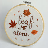 Leaf Me Alone Digital Embroidery Pattern