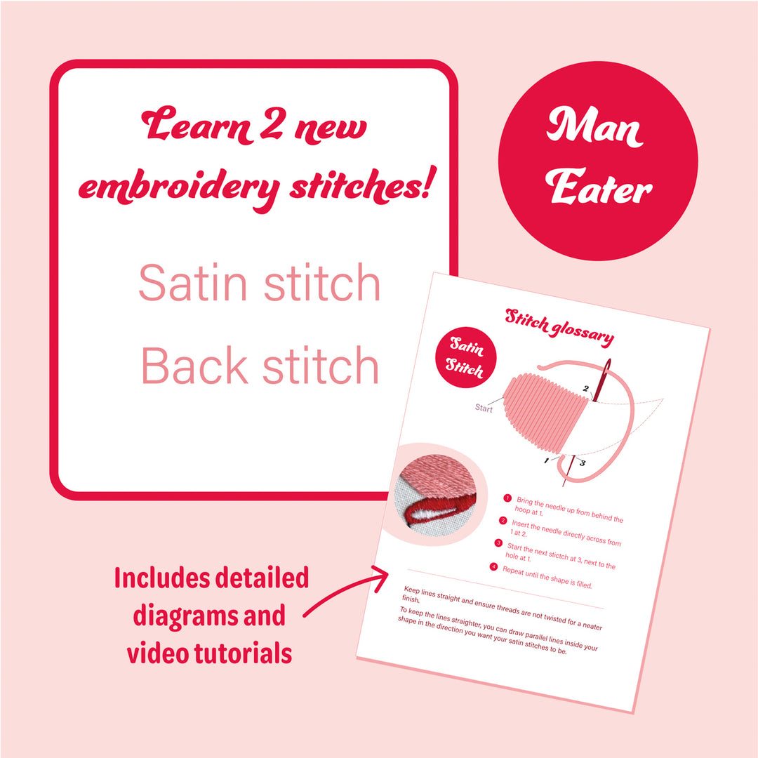 Man-Eater Digital Embroidery Pattern – Girl Got Thread
