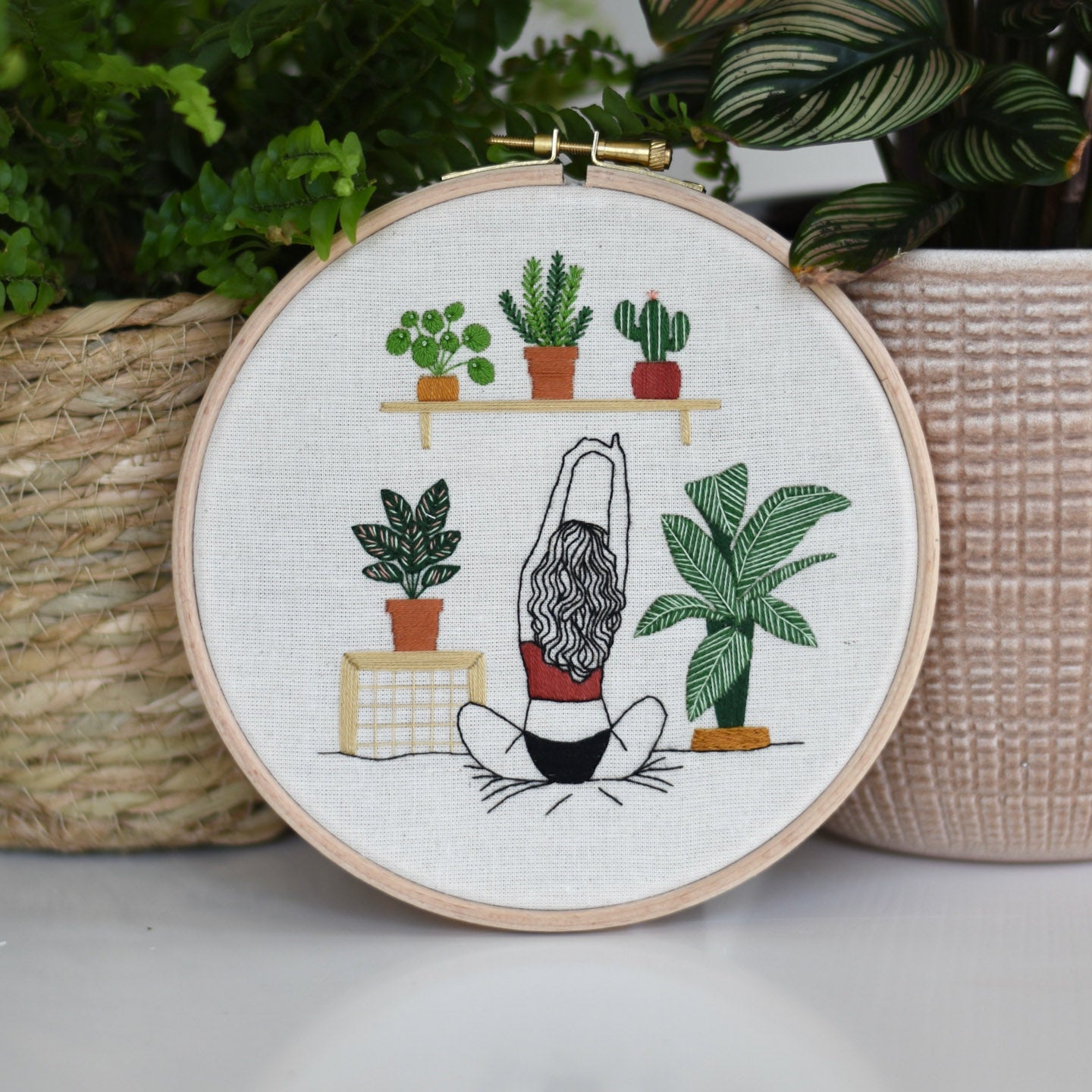 Plant Girl Digital Embroidery Pattern